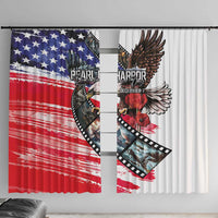 Pearl Harbor Remembrance Day Window Curtain Lest We Forget - The Bald Eagle Remembers LT03 With Hooks White - Polynesian Pride