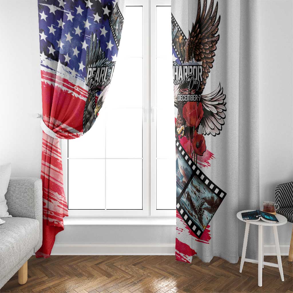 Pearl Harbor Remembrance Day Window Curtain Lest We Forget - The Bald Eagle Remembers LT03 - Polynesian Pride