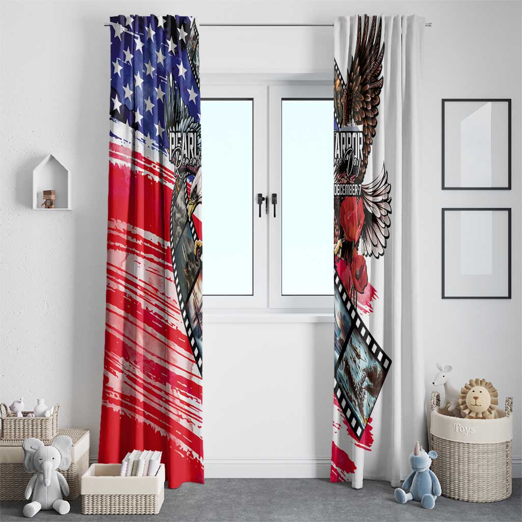 Pearl Harbor Remembrance Day Window Curtain Lest We Forget - The Bald Eagle Remembers LT03 - Polynesian Pride