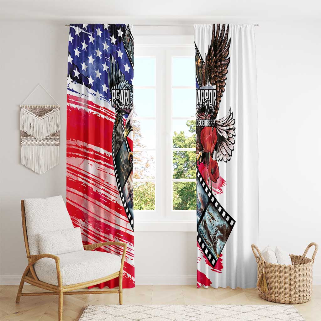 Pearl Harbor Remembrance Day Window Curtain Lest We Forget - The Bald Eagle Remembers LT03 - Polynesian Pride