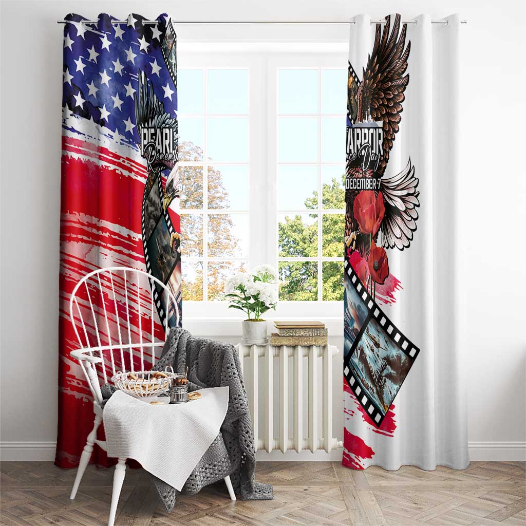 Pearl Harbor Remembrance Day Window Curtain Lest We Forget - The Bald Eagle Remembers LT03 - Polynesian Pride