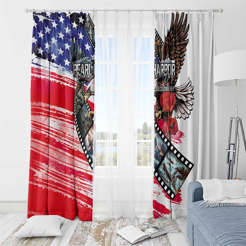 Pearl Harbor Remembrance Day Window Curtain Lest We Forget - The Bald Eagle Remembers LT03 - Polynesian Pride