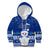 Personalised Palau Christmas Kid Hoodie Snowman Hugs Palau Coat of Arms Maori Pattern Blue Style LT03 Hoodie Blue - Polynesian Pride