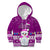 Personalised Palau Christmas Kid Hoodie Snowman Hugs Palau Coat of Arms Maori Pattern Pink Style LT03 Hoodie Pink - Polynesian Pride