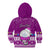 Personalised Palau Christmas Kid Hoodie Snowman Hugs Palau Coat of Arms Maori Pattern Pink Style LT03 - Polynesian Pride