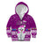 Personalised Palau Christmas Kid Hoodie Snowman Hugs Palau Coat of Arms Maori Pattern Pink Style LT03 Zip Hoodie Pink - Polynesian Pride