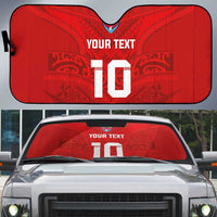 Custom Mate Ma'a Tonga Rugby Auto Sun Shade Ngatu Tribal Motifs Sporty Style - Polynesian Pride