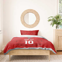 Custom Mate Ma'a Tonga Rugby Bedding Set Ngatu Tribal Motifs Sporty Style - Polynesian Pride