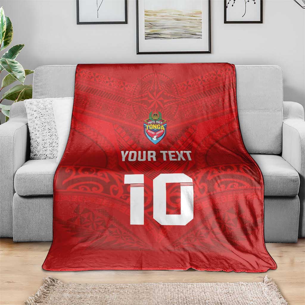 Custom Mate Ma'a Tonga Rugby Blanket Ngatu Tribal Motifs Sporty Style - Polynesian Pride
