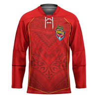 Custom Mate Ma'a Tonga Rugby Hockey Jersey Ngatu Tribal Motifs Sporty Style - Polynesian Pride