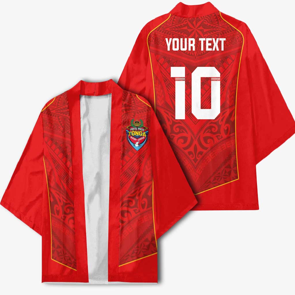 Custom Mate Ma'a Tonga Rugby Kimono Ngatu Tribal Motifs Sporty Style - Polynesian Pride