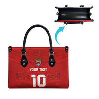 Custom Mate Ma'a Tonga Rugby Leather Bag Ngatu Tribal Motifs Sporty Style - Polynesian Pride