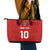 Custom Mate Ma'a Tonga Rugby Leather Tote Bag Ngatu Tribal Motifs Sporty Style - Polynesian Pride