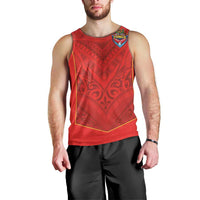 Custom Mate Ma'a Tonga Rugby Men Tank Top Ngatu Tribal Motifs Sporty Style - Polynesian Pride
