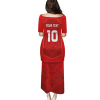 Custom Mate Ma'a Tonga Rugby Puletasi Ngatu Tribal Motifs Sporty Style - Polynesian Pride