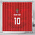 Custom Mate Ma'a Tonga Rugby Shower Curtain Ngatu Tribal Motifs Sporty Style - Polynesian Pride