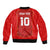 Custom Mate Ma'a Tonga Rugby Sleeve Zip Bomber Jacket Ngatu Tribal Motifs Sporty Style - Polynesian Pride