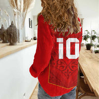 Custom Mate Ma'a Tonga Rugby Women Casual Shirt Ngatu Tribal Motifs Sporty Style LT03 - Polynesian Pride