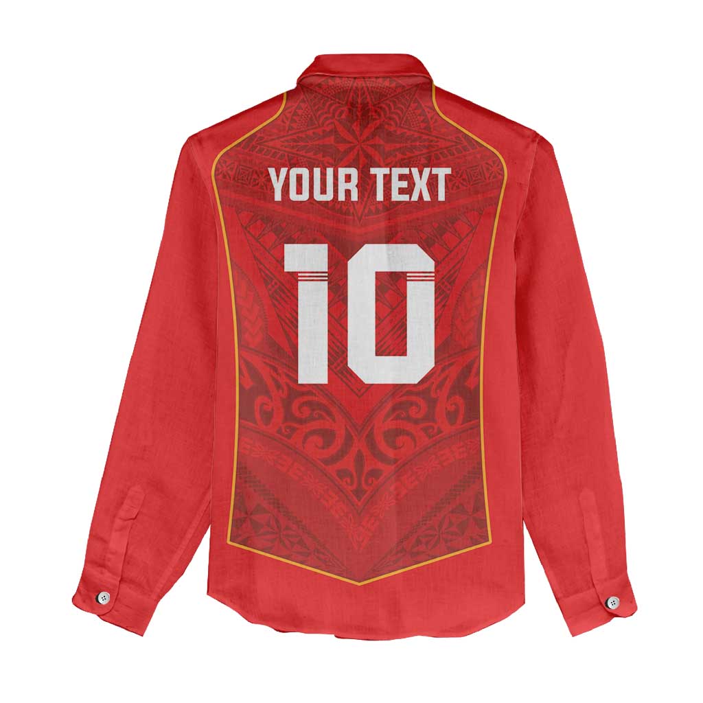 Custom Mate Ma'a Tonga Rugby Women Casual Shirt Ngatu Tribal Motifs Sporty Style LT03 - Polynesian Pride