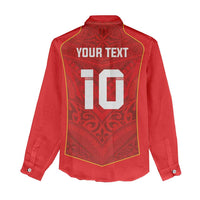 Custom Mate Ma'a Tonga Rugby Women Casual Shirt Ngatu Tribal Motifs Sporty Style LT03 - Polynesian Pride