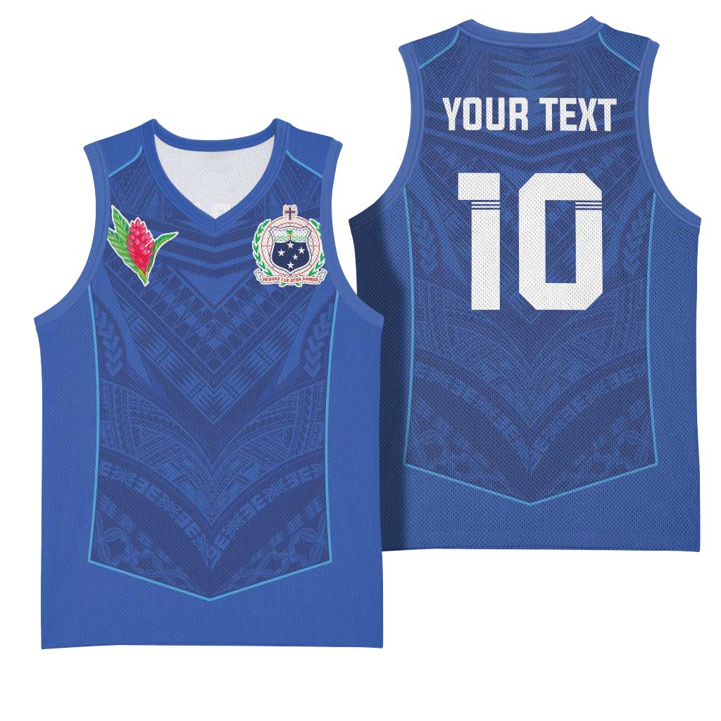 Custom Samoa Rugby Basketball Jersey Tatau Tribal Motifs Sporty Style - Polynesian Pride