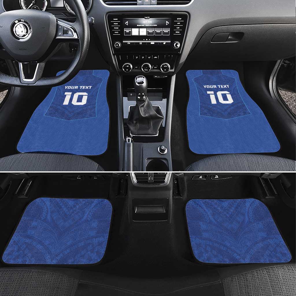 Custom Samoa Rugby Car Mats Tatau Tribal Motifs Sporty Style - Polynesian Pride
