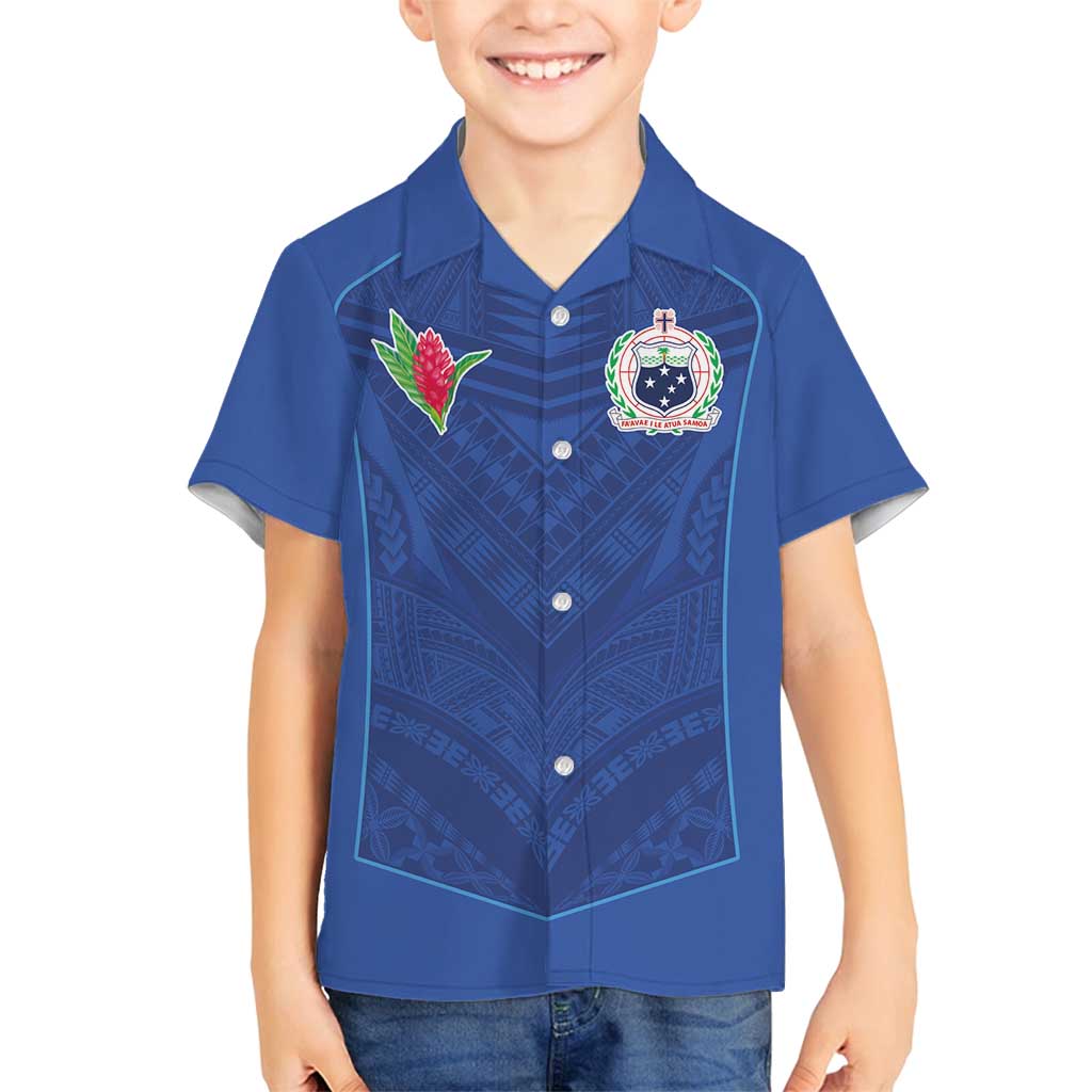 Custom Samoa Rugby Family Matching Summer Maxi Dress and Hawaiian Shirt Tatau Tribal Motifs Sporty Style - Polynesian Pride