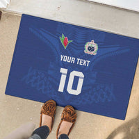 Custom Samoa Rugby Rubber Doormat Tatau Tribal Motifs Sporty Style - Polynesian Pride