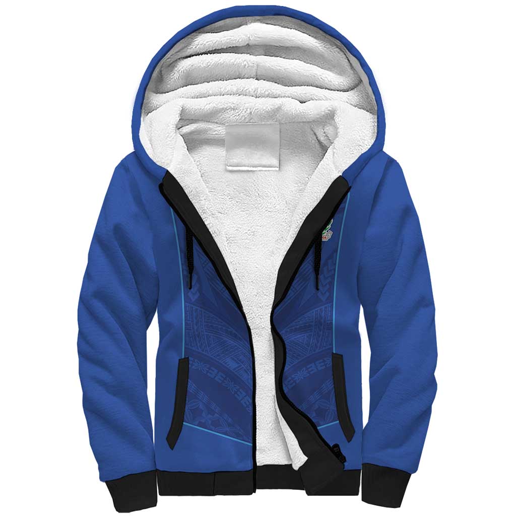 Custom Samoa Rugby Sherpa Hoodie Tatau Tribal Motifs Sporty Style - Polynesian Pride
