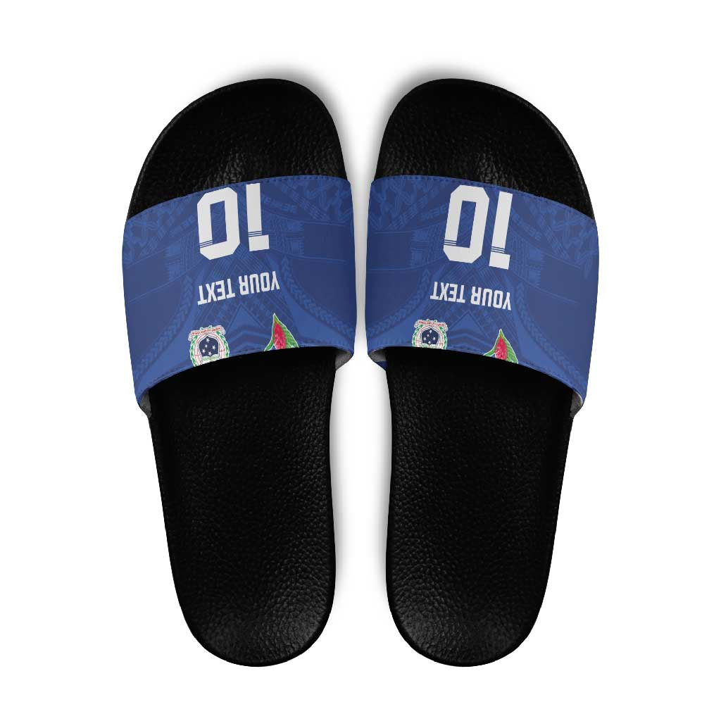 Custom Samoa Rugby Slide Sandals Tatau Tribal Motifs Sporty Style - Polynesian Pride