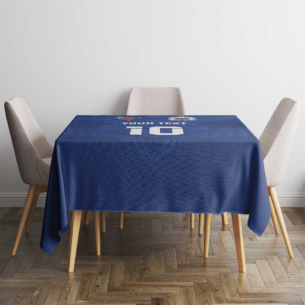 Custom Samoa Rugby Tablecloth Tatau Tribal Motifs Sporty Style - Polynesian Pride
