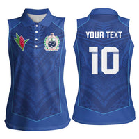 Custom Samoa Rugby Women Sleeveless Polo Shirt Tatau Tribal Motifs Sporty Style LT03 - Polynesian Pride