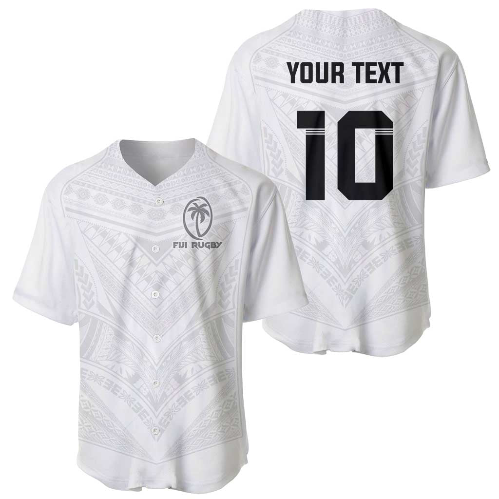 Custom Fiji Rugby Baseball Jersey Tapa Tribal Motifs Sporty Style - Polynesian Pride