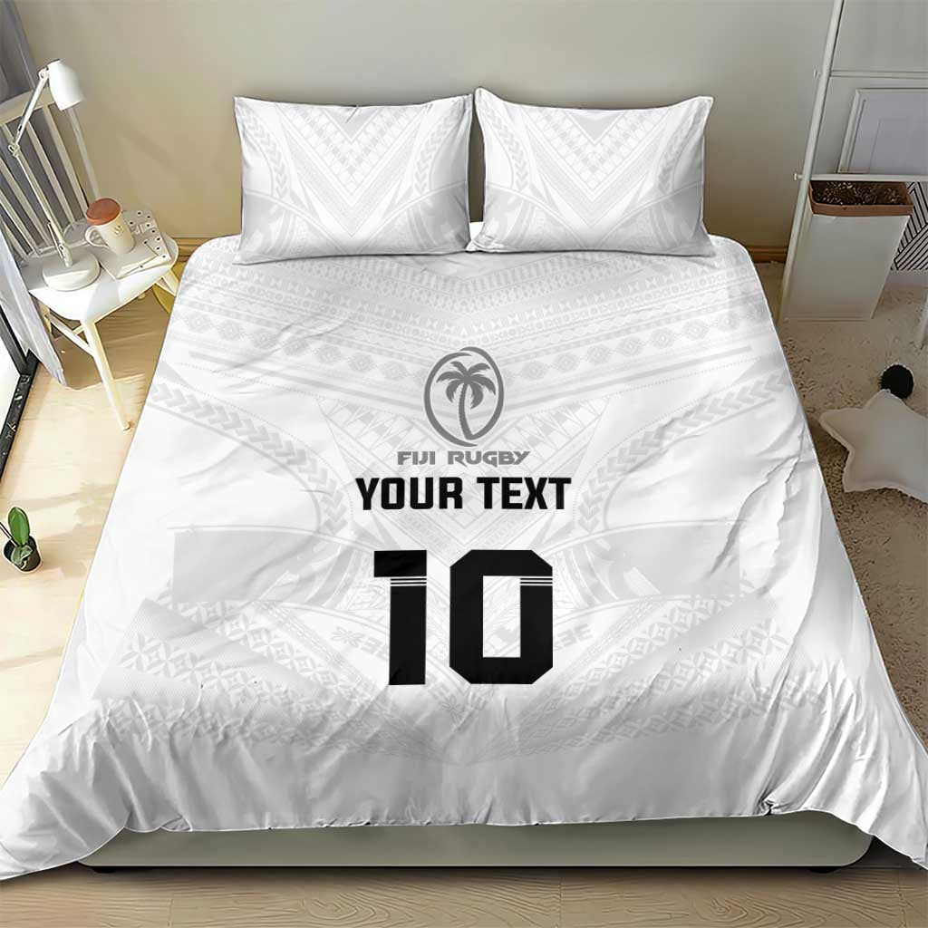 Custom Fiji Rugby Bedding Set Tapa Tribal Motifs Sporty Style - Polynesian Pride