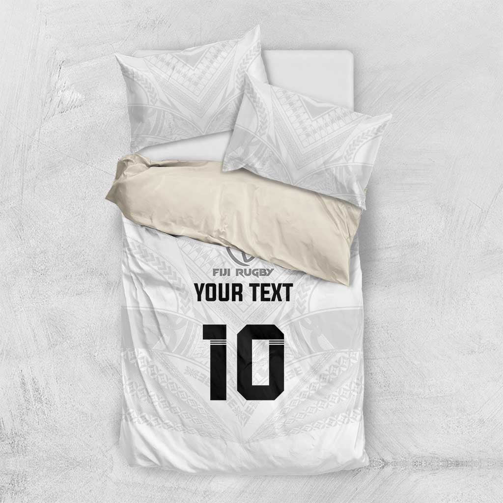 Custom Fiji Rugby Bedding Set Tapa Tribal Motifs Sporty Style - Polynesian Pride