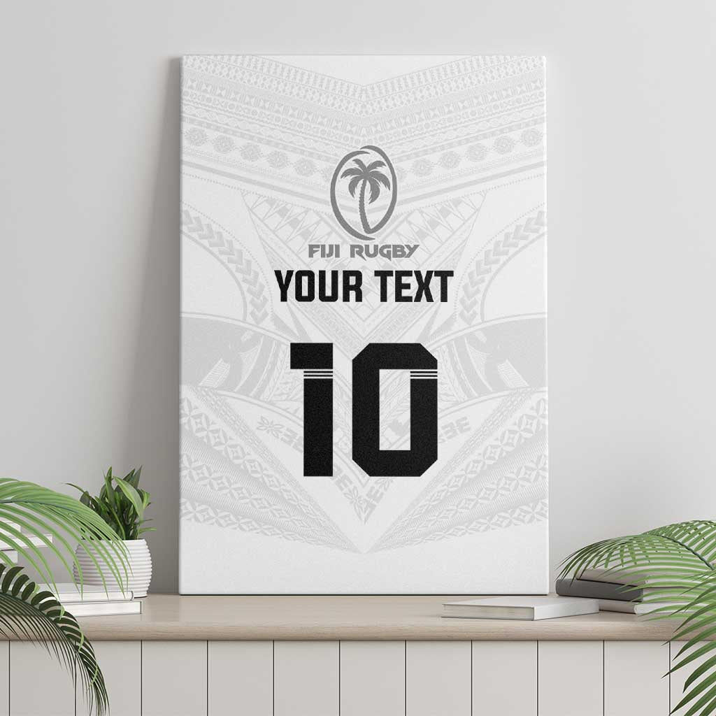 Custom Fiji Rugby Canvas Wall Art Tapa Tribal Motifs Sporty Style - Polynesian Pride