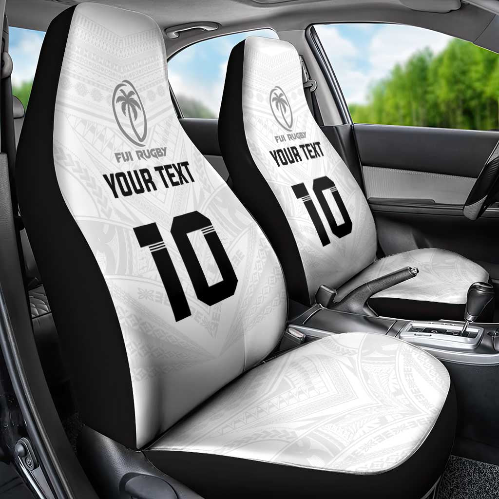 Custom Fiji Rugby Car Seat Cover Tapa Tribal Motifs Sporty Style - Polynesian Pride