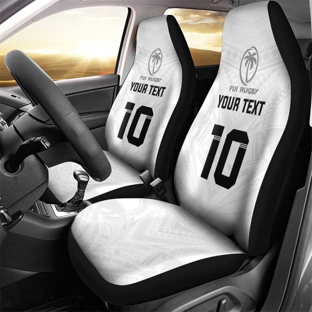 Custom Fiji Rugby Car Seat Cover Tapa Tribal Motifs Sporty Style - Polynesian Pride