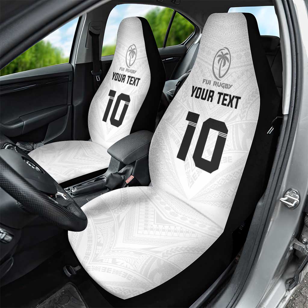 Custom Fiji Rugby Car Seat Cover Tapa Tribal Motifs Sporty Style - Polynesian Pride
