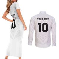 Custom Fiji Rugby Couples Matching Short Sleeve Bodycon Dress and Long Sleeve Button Shirt Tapa Tribal Motifs Sporty Style - Polynesian Pride