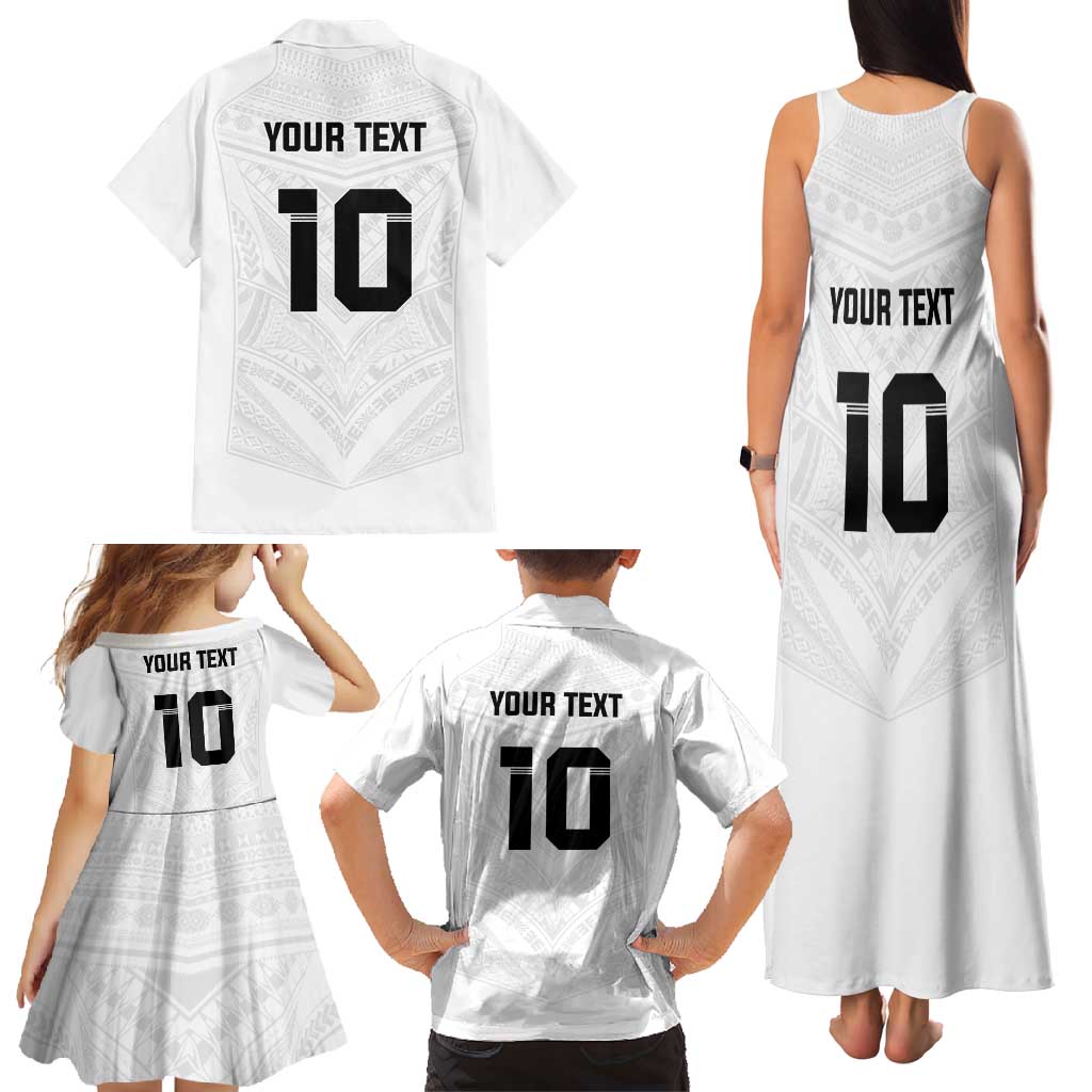 Custom Fiji Rugby Family Matching Tank Maxi Dress and Hawaiian Shirt Tapa Tribal Motifs Sporty Style - Polynesian Pride