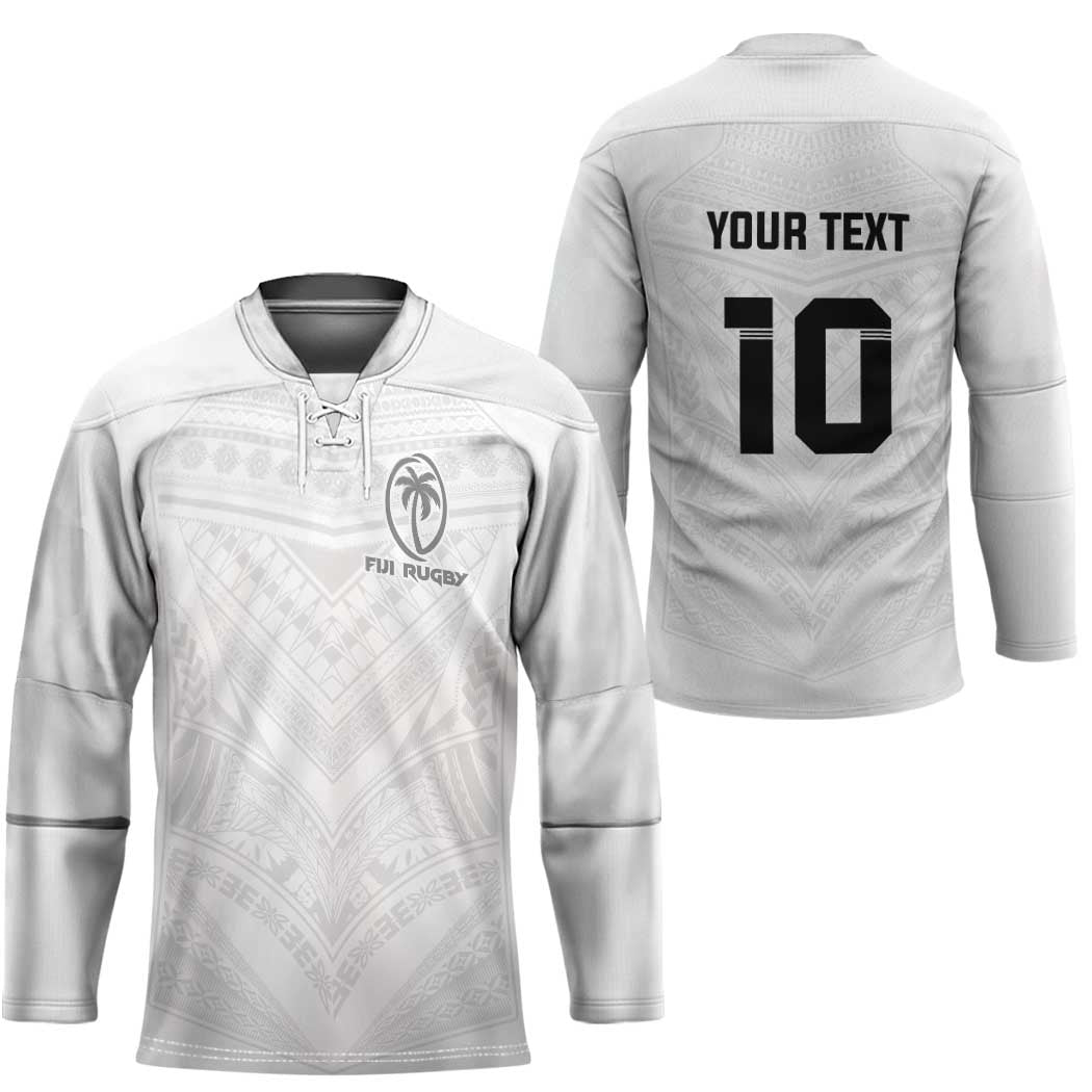 Custom Fiji Rugby Hockey Jersey Tapa Tribal Motifs Sporty Style - Polynesian Pride
