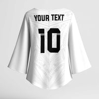 Custom Fiji Rugby Kimono Sleeve Blouse Tapa Tribal Motifs Sporty Style - Polynesian Pride