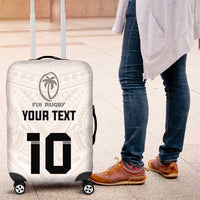 Custom Fiji Rugby Luggage Cover Tapa Tribal Motifs Sporty Style LT03 White - Polynesian Pride