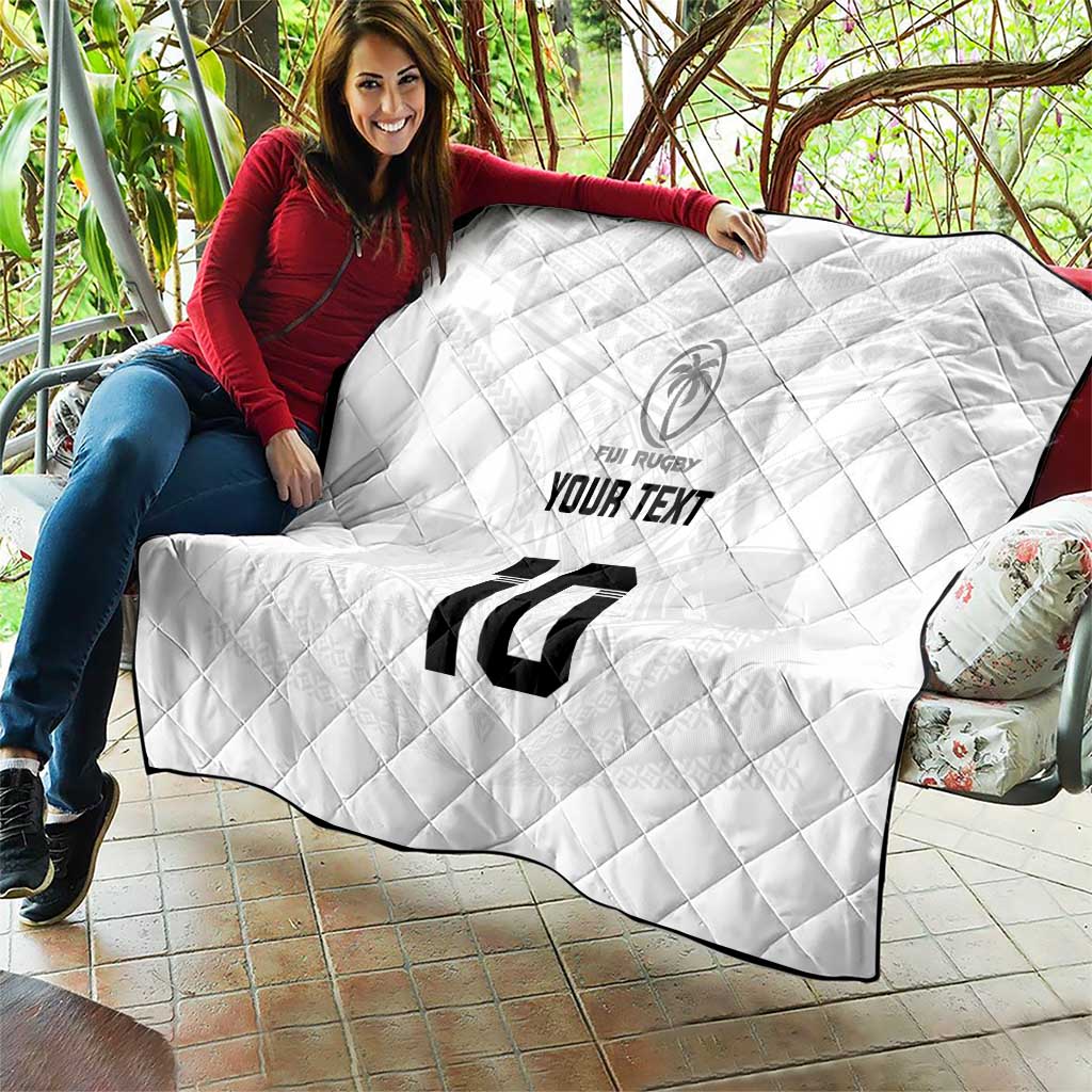 Custom Fiji Rugby Quilt Tapa Tribal Motifs Sporty Style - Polynesian Pride