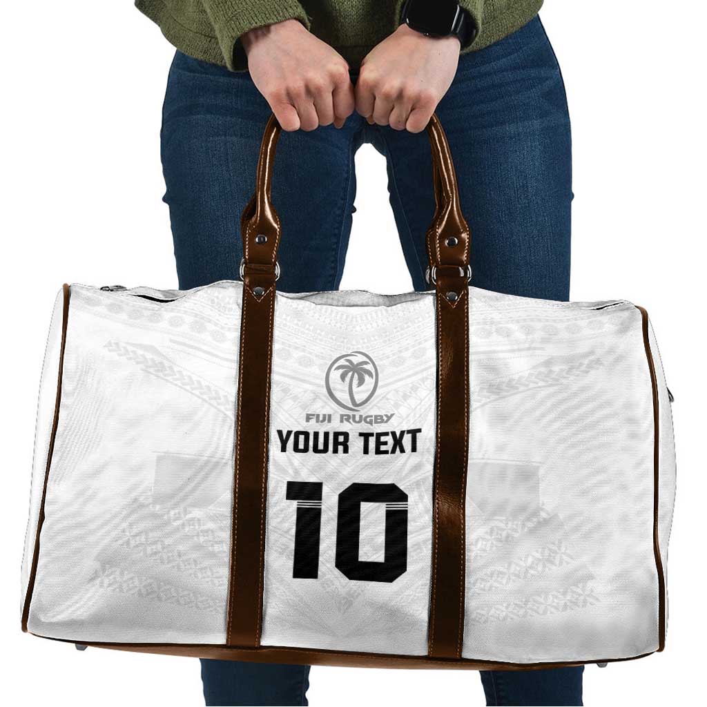 Custom Fiji Rugby Travel Bag Tapa Tribal Motifs Sporty Style - Polynesian Pride