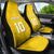 Custom Niue Rugby Car Seat Cover Hiapo Tribal Motifs Sporty Style - Polynesian Pride