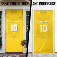 Custom Niue Rugby Door Cover Hiapo Tribal Motifs Sporty Style LT03 - Polynesian Pride