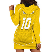 Custom Niue Rugby Hoodie Dress Hiapo Tribal Motifs Sporty Style - Polynesian Pride