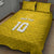 Custom Niue Rugby Quilt Bed Set Hiapo Tribal Motifs Sporty Style - Polynesian Pride